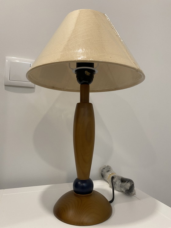 Image 1 of Real wood table lamp with shade