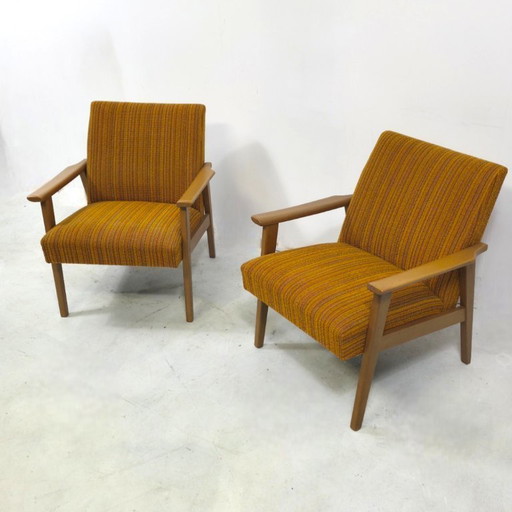 Vintage armchairs 1970s mid-century design – set of 2