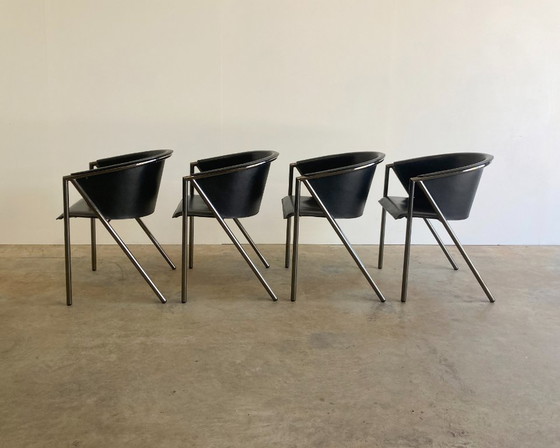 Image 1 of 4 sedie vintage in pelle Arrben Italy Georgia