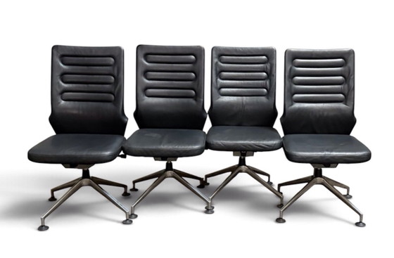 4x sedia Vitra in pelle nera – Sedie da conferenza, Metallo (photo 4 of 15)