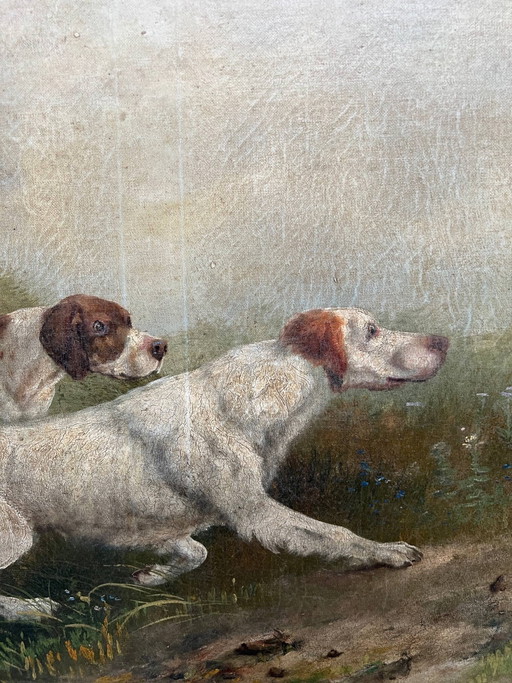 A. Claessens. Hunting landscape. – schilderijen tekeningen, Canvas (photo 2 of 5)