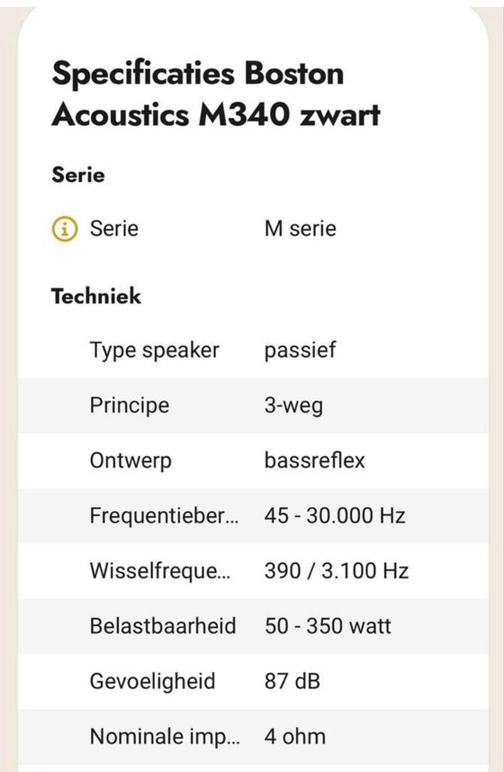 Image 1 of Boston Acoustics M340 Nero