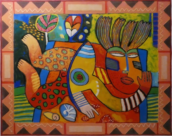 Image 1 of CLEMENS BRIELS - Sérigraphie rare des Caraïbes « Antigua : 365 jours de paradis ! » | 132/175 | 95 x 110 cm