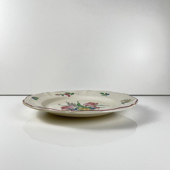Image 1 of Set de 4 assiettes plates + 1 saladier Luneville Reverbere Yvonne