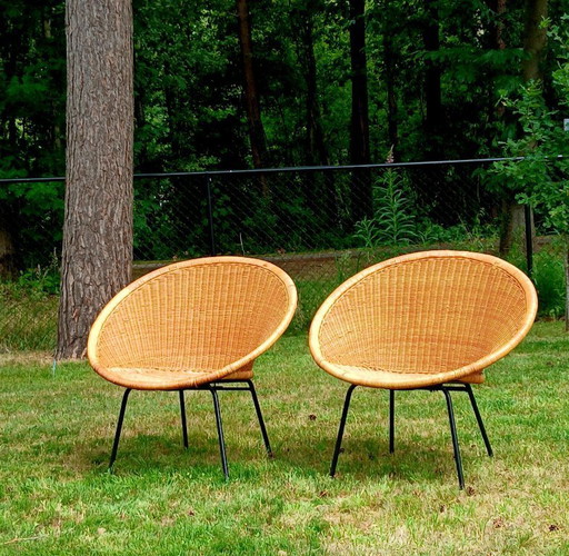 2 Pitrite Sessel/Geflechtstühle