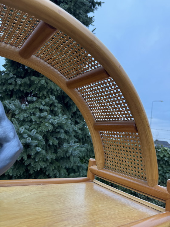 Image 1 of Houten rotan kast vintage boogdesign