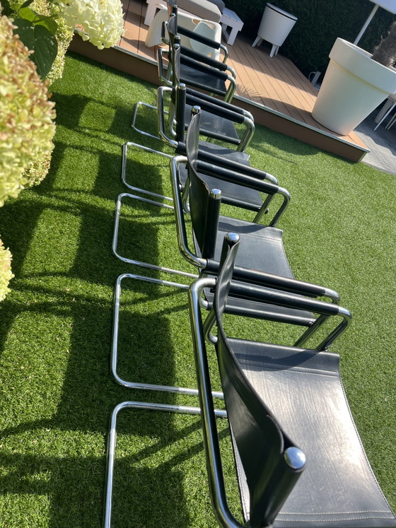 6 sillas con arnés de cuero Matteo Grassi Tube Slide negras – Sillas de comedor, Leather, Metal (photo 10 of 13)