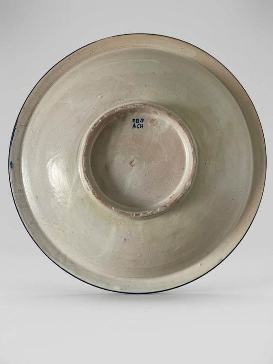 Groot Marokkaans Fès aardewerk blauw-wit bord – 35 cm – Decoratieve objecten, Ceramic (photo 2 of 7)