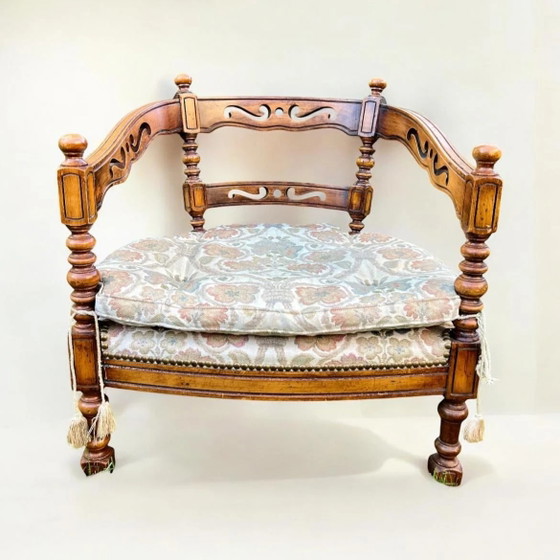 Original Giorgetti Gallery Armchair, 1975 – Wood, Textile (photo 9 of 9)