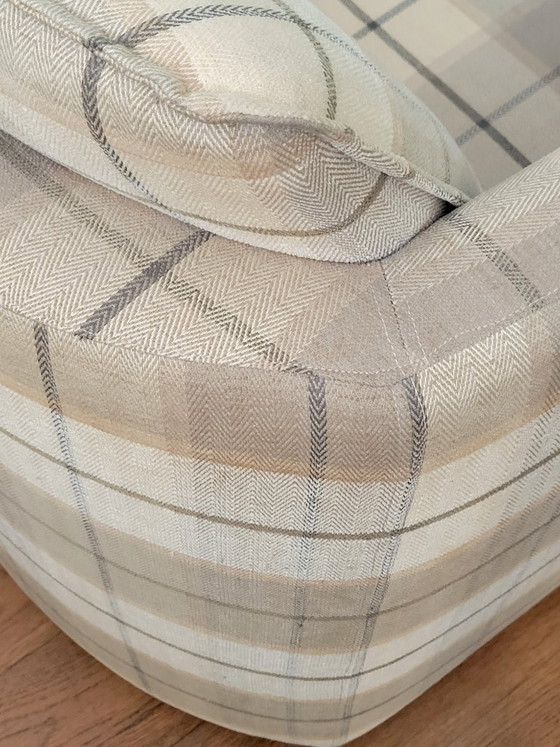 Postmodernistische clubfauteuil met geruite bekleding, jaren 80 – Textile (photo 12 of 12)