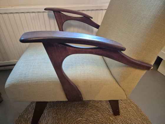 Danish Design Armchair, excellent condition, completely re-upholstered and interior renewed. – Textile, Wood (photo 6 of 12)