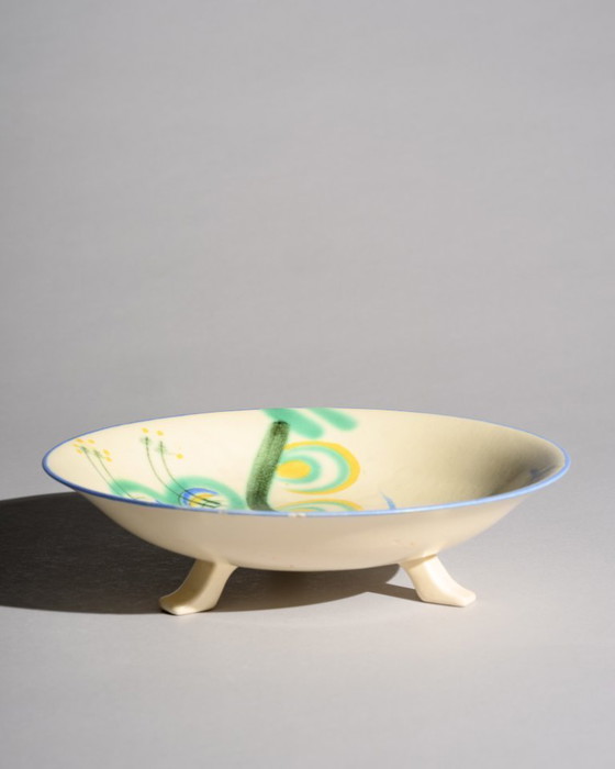 Image 1 of Margarete Heymann-Löbenstein Haël-Werkstätten Art Deco Ceramic Footed Bowl 1930s