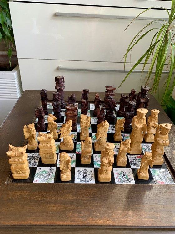 Weiqi schaaktafel in Ming-stijl uit het midden van de 20e eeuw, Chinese dynastie – Vintage, Bijzettafels, Wood (photo 8 of 9)