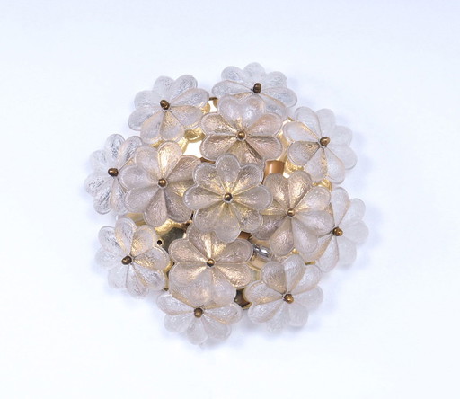 Lámpara de flores de cristal de Ernst Palme, años 70