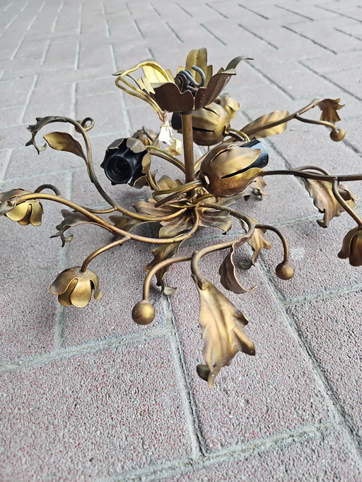 Elegante plafoniera vintage con rose e foglie – plafondlampen, Metal (photo 2 of 8)