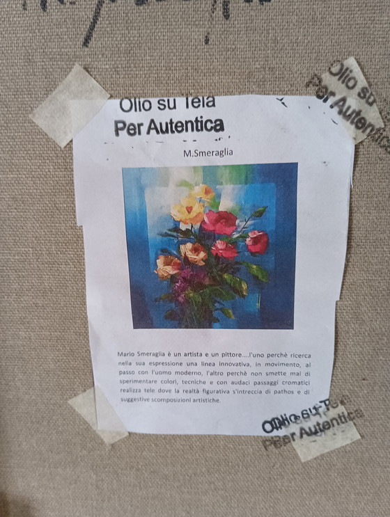 Image 1 of Oil painting flowers Mario Smeraglia