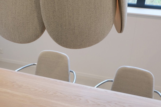 Image 1 of Bogaerts Blossom lamp L - Grijze wollen bekleding, frame in structuur bruin