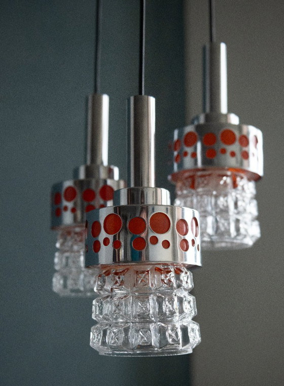 Image 1 of Lampada a sospensione Vintage Space Age Cascade attribuita a Massive