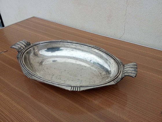 Image 1 of Diepe Art Deco schaal met twee handvatten. Circa 1930.