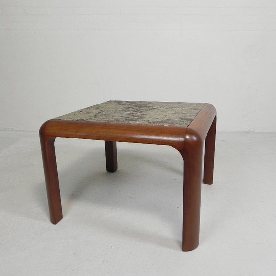 Image 1 of Table basse Ronald Schmitt 'Fossils' années 1980, 70 x 70 cm