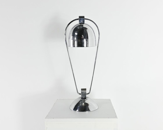 Image 1 of Lampe design Yves Jujeau et André Mounique pour Jumo. Métal chromé, France C.1930.