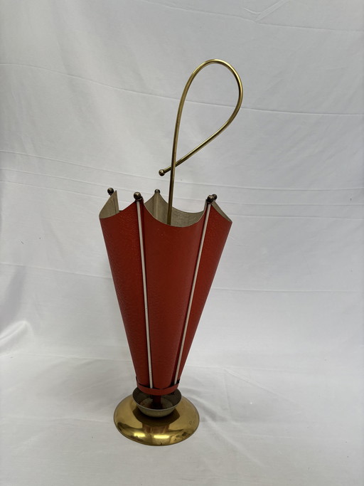 Vintage Mid-Century design paraplubak jaren '50/'60 rood