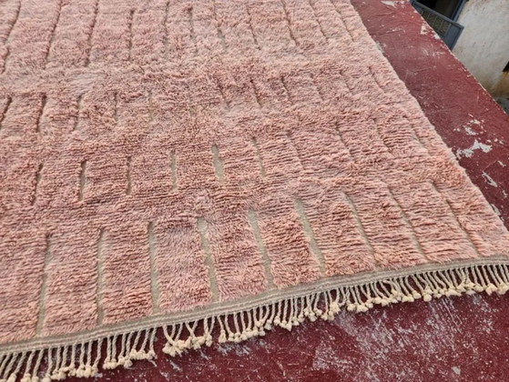 Moroccan Beni Ourain Berber Rug, Dusty Pink, Natural Wool, 400 × 300 cm, Rugs & carpets, Rustic (photo 4 of 13)