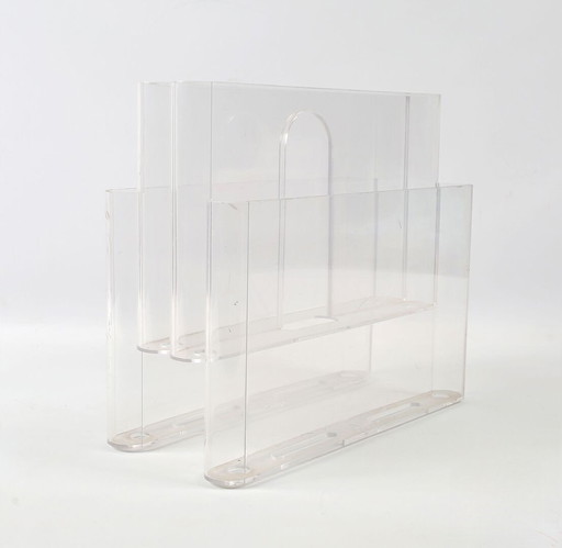 Vintage Giotto Stoppino Kartell magazine rack with four compartments - Iconic Italian design