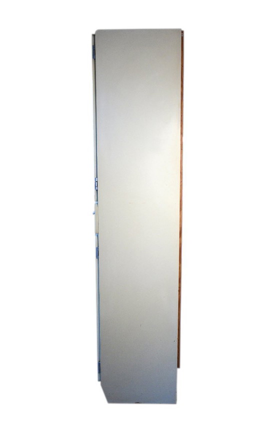 Formica kast met 4 deuren en 2 lades, wit met beige nerf, B78xD40xH175cm – Opbergkast, Metal, Wood (photo 11 of 11)