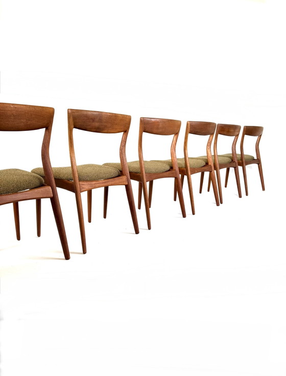 6x Sedie da pranzo restaurate, Viborg Stolefabrik ‘60 – Legno, Tessile (photo 7 of 15)