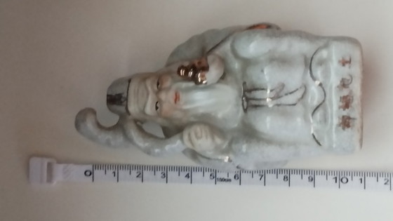 Image 1 of Mid-Century Chinoiserie Crackle-Glaze Shouxing – God of Longevity (11cm)