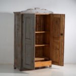Rustic Painted Wooden Wardrobe, Central Europe, circa 1900–1920 (photo 25 of 40)