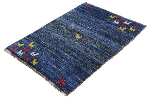 Original Perserteppich Gabbeh Ghashghai Orientteppich 124 cm x 90 cm Alt Natur