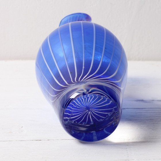 Image 1 of Mid-Century Modern Blue Art Glass Vase: Jan Johansson Orrefors, Sweden