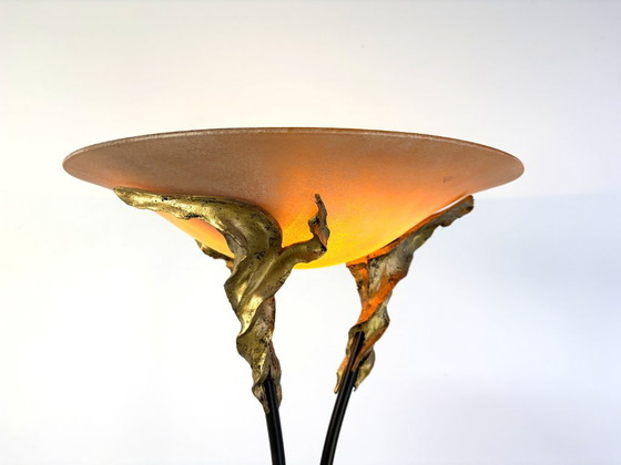 Lampada da terra stile Art Déco di Ligne D, anni '80 – Lampade da terra, Vetro, Metallo (photo 14 of 15)