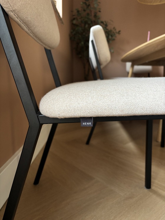 Image 1 of Studio Henk - Coode dining table bench and three Co Chair chairs set (facet beige fabric 1037)