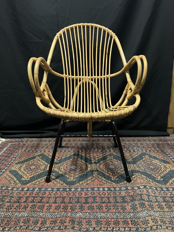 Image 1 of Vintage rotan fauteuil - Rohe Noordwolde 
