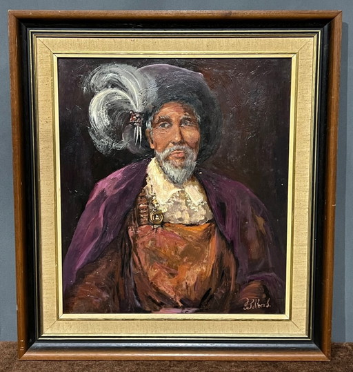 J. Lockers. Portrait of a Spanish knight. Oil on panel. – schilderijen tekeningen, Wood (photo 2 of 6)
