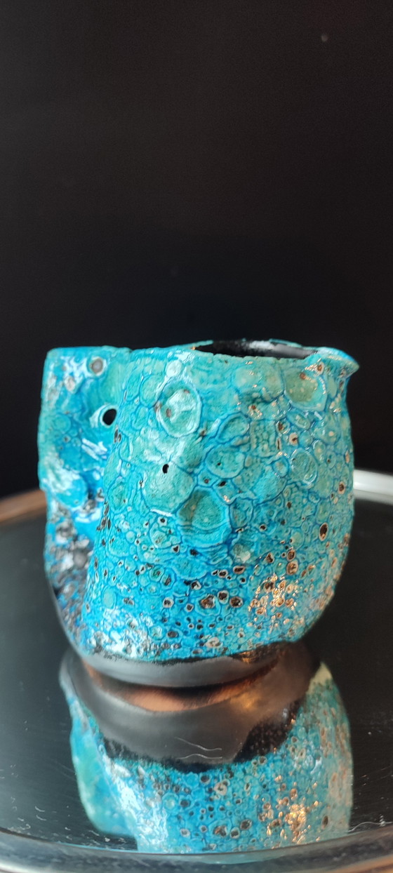 Image 1 of Small ceramic milk jug by Cyclope Emaux des Glaciers