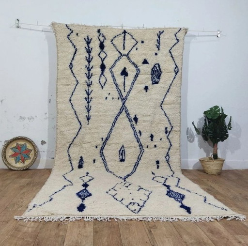 Azilal-Wollteppich, mehrfarbig – geometrischer Kunststil, handgewebt (300×195 cm)