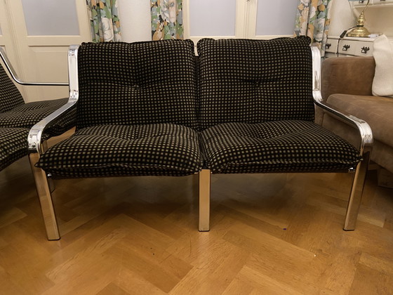 Image 1 of Mid-century chromen bank - twee zitplaatsen