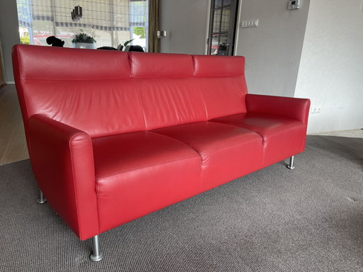 Canapé design 3 places en cuir Leolux Rooby – état impeccable – 2x