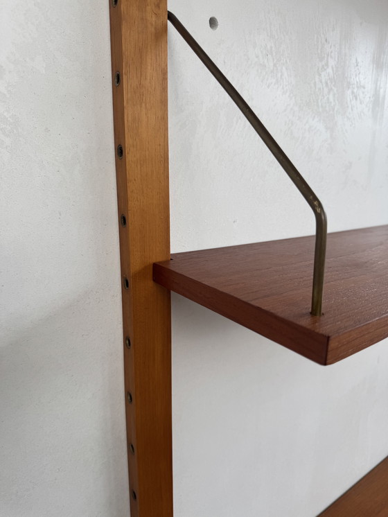 Image 1 of Vintage Modular Wall Unit – Danish Design in Teak with Brass Details