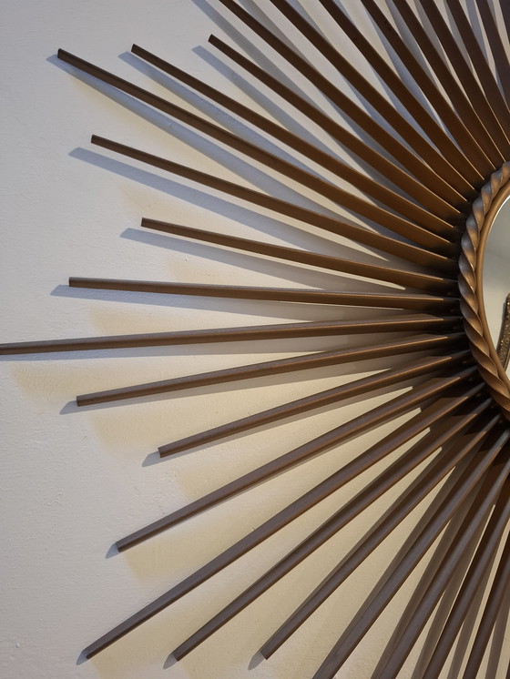 Image 1 of Espejo sol de 70cm, marca Chaty Vallauris, firmado a partir de 1960.