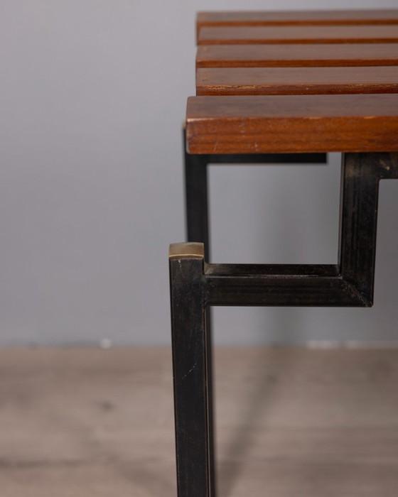 Image 1 of Vintage 1960s Teak Wood Bench with Italian Design