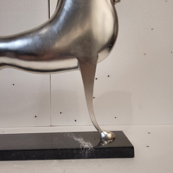 Image 1 of “Caballo”, Metal Plateado y Mármol, Boris Lovet-Lorski, Estilo Art Déco, 70’s - Estados Unidos
