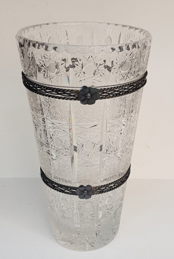 Image 1 of Bohemian Queen Lace Crystal Cut Vase