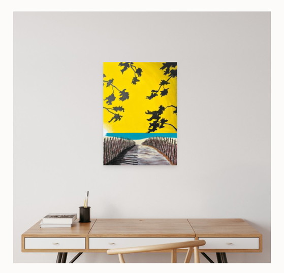 Image 1 of India ink and acrylic on canvas, 70x50cm