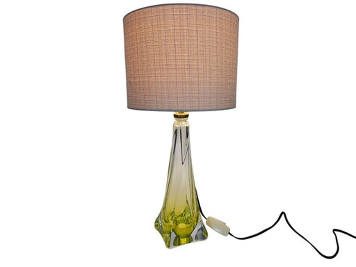 Christalleries de Val St Lambert - Belgium - crystal - transparent - green - 1970's