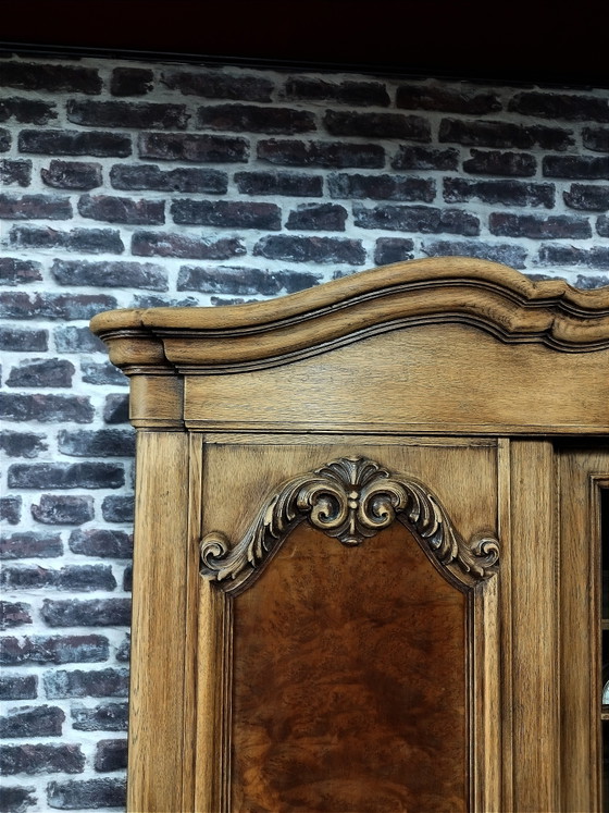 Image 1 of Oude XXL Barok Eiken Notariskast / Bibliotheekkast